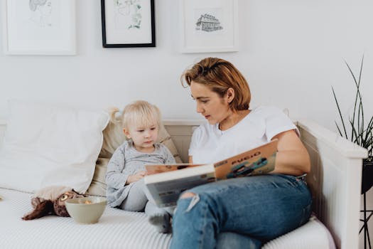 toddler looking at a potty book