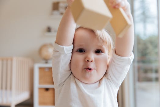 toddler playing with toys