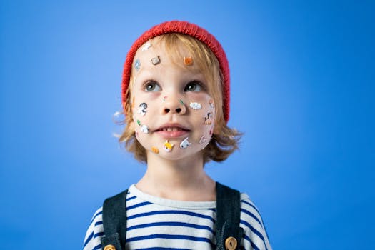 happy toddler with a sticker chart