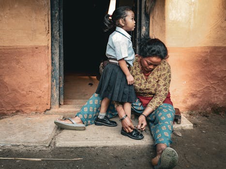 supportive parent helping child