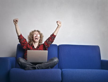 happy toddler celebrating success