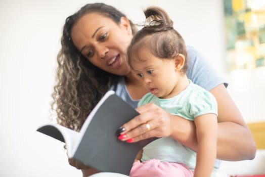 parent and child reading potty training book