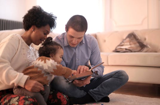 toddler reading a social story