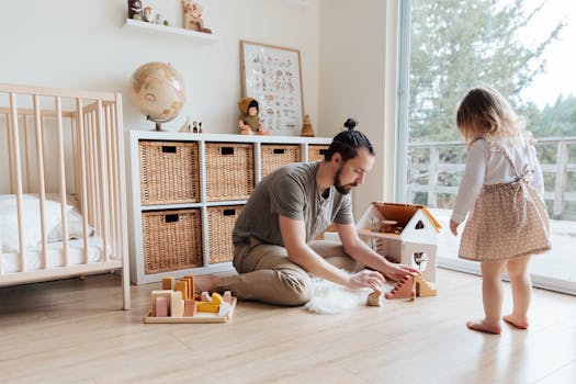 happy parent with toddler